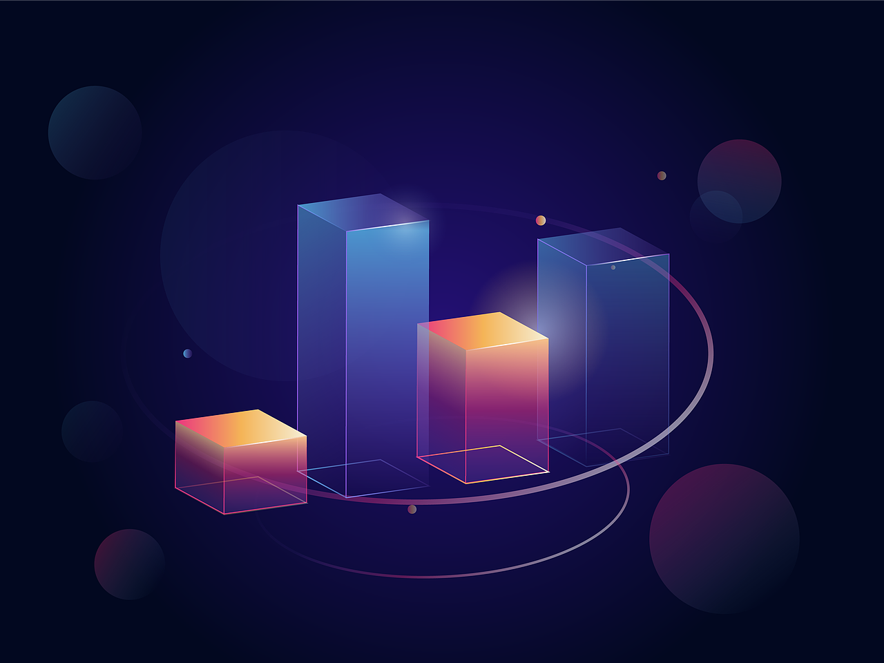 立体渐变数据图表临摹练习