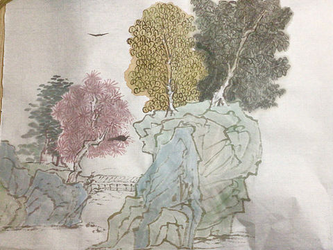 国画青绿山水小品