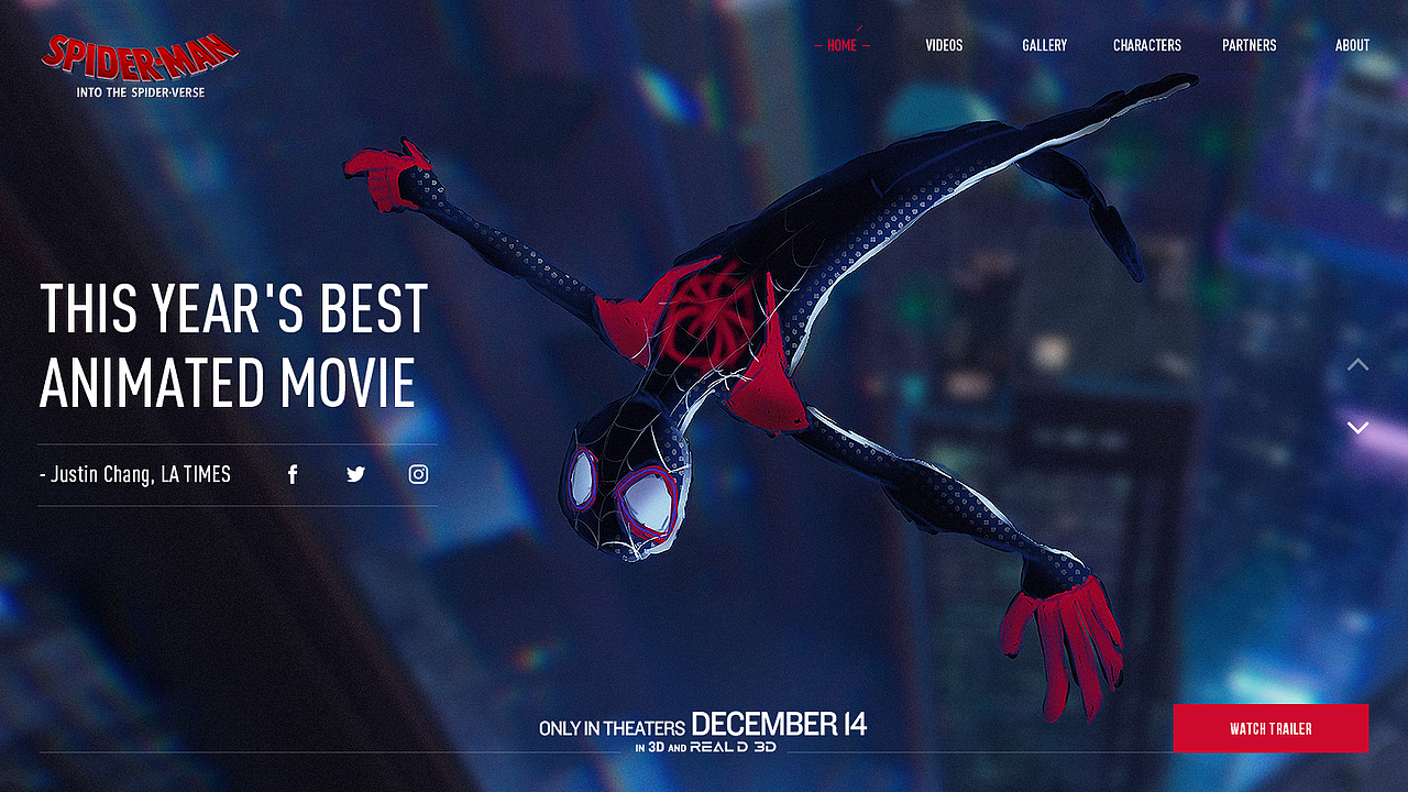 Spider-Man Into the Spider-Verse Webdesign#（图ZMTQwMzIyNDUy） - 企业官网 - 站酷设计师Sawyerchan原创素材 - 站酷ZCOOL