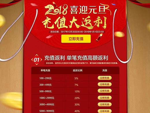 活动专题 领券 网页平面 电商大促 元旦充值返利
