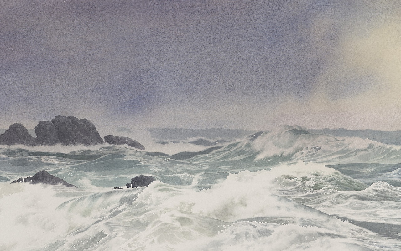 观沧海 - 水彩画家黄有维（图ZOTUxNDIzNTY=） - 绘画 - 站酷设计师黄有维水彩原创素材 - 站酷ZCOOL