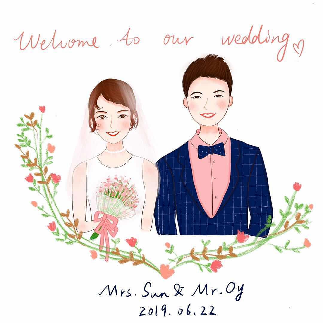 结婚头像（图ZMTUzNzc1Njcy） - 商业插画 - 站酷设计师我是一只胖小鱼原创素材 - 站酷ZCOOL