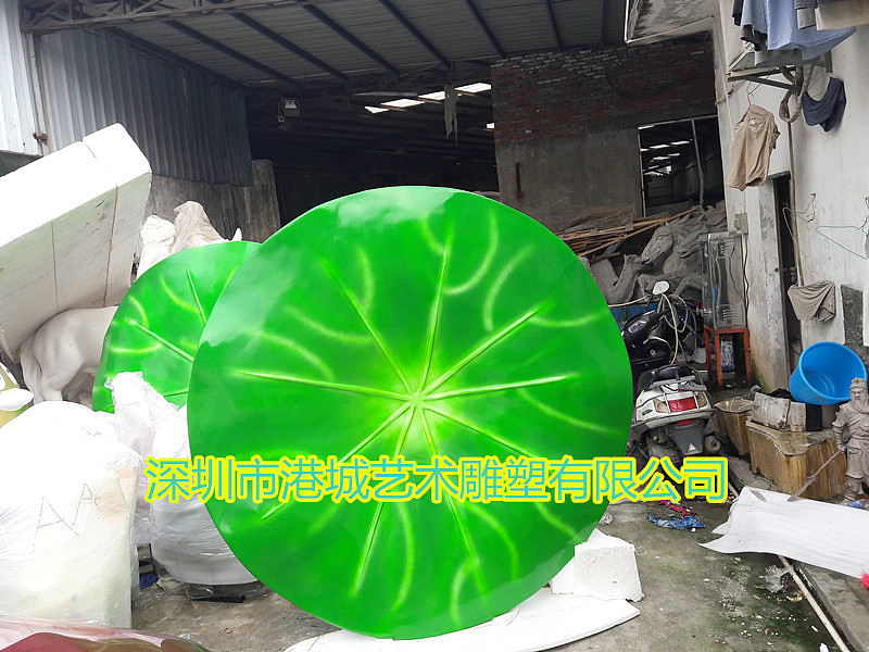 景区荷叶形象吉祥物玻璃钢荷花卡通人偶雕塑造景摆件