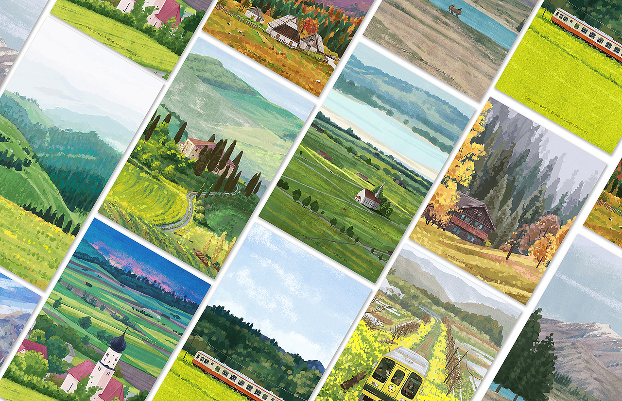 风景速涂丨合集（图ZMTY0NDc0NDEy） - 创作习作 - 站酷设计师顾小屿原创素材 - 站酷ZCOOL