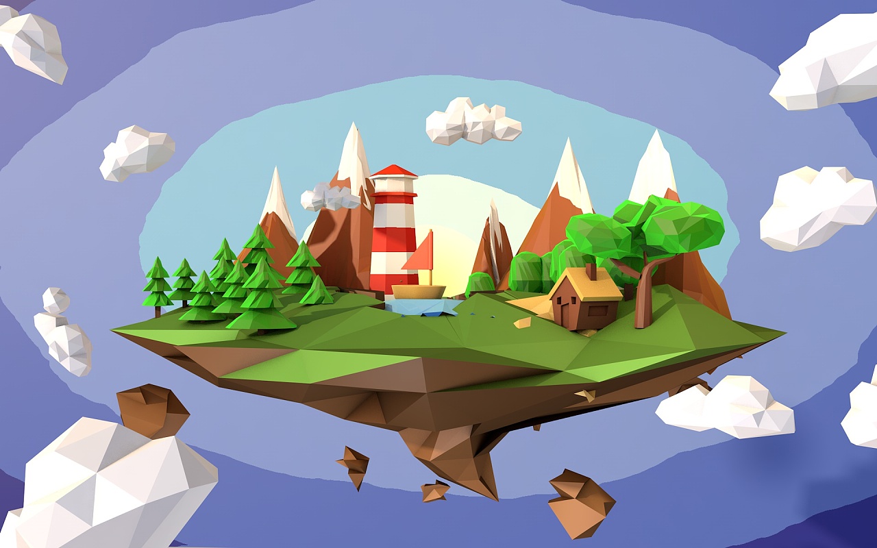 low poly 风格场景练习