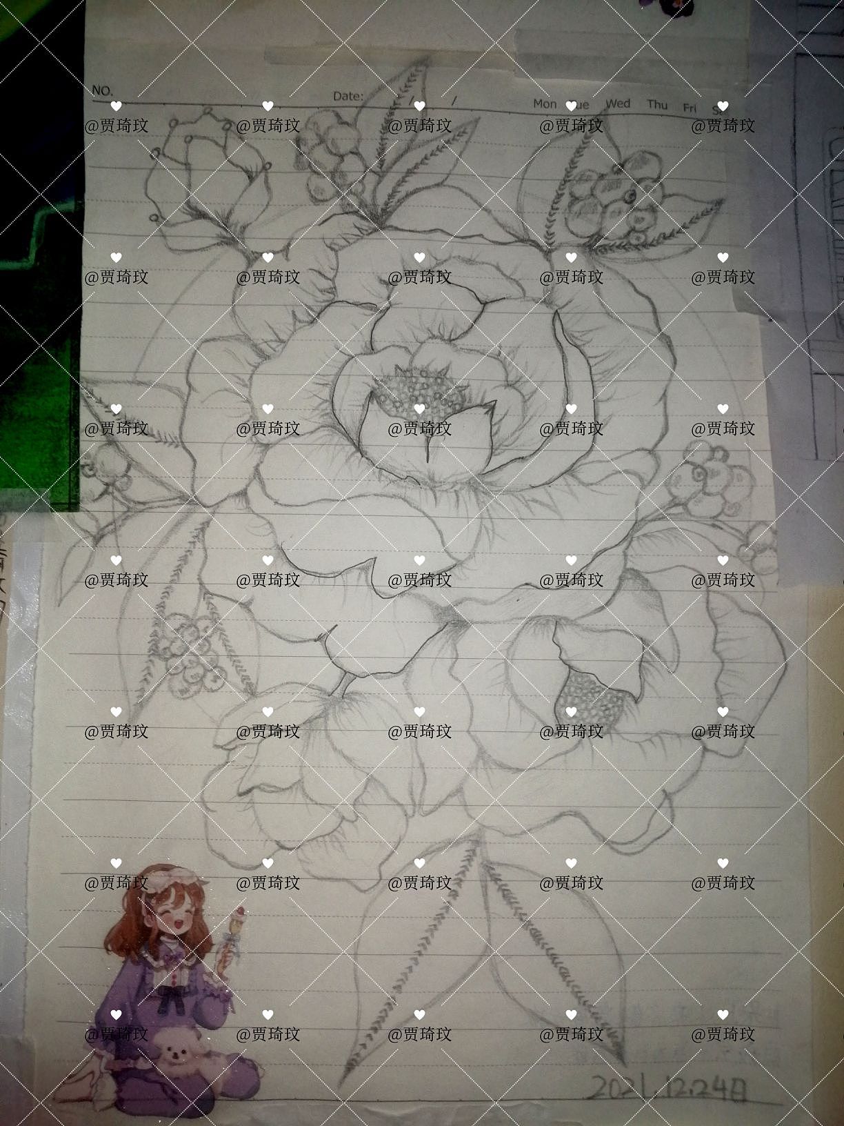 《月季峥嵘》（图ZMzIzMzEzNDEy） - 艺术插画 - 站酷设计师贾琦玟原创素材 - 站酷ZCOOL