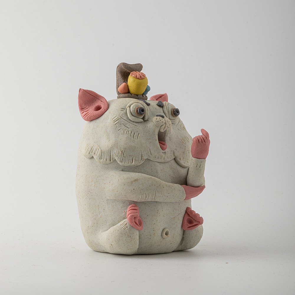 器十二景德镇陶瓷捏雕手工原创十二生肖鼠茶宠摆件