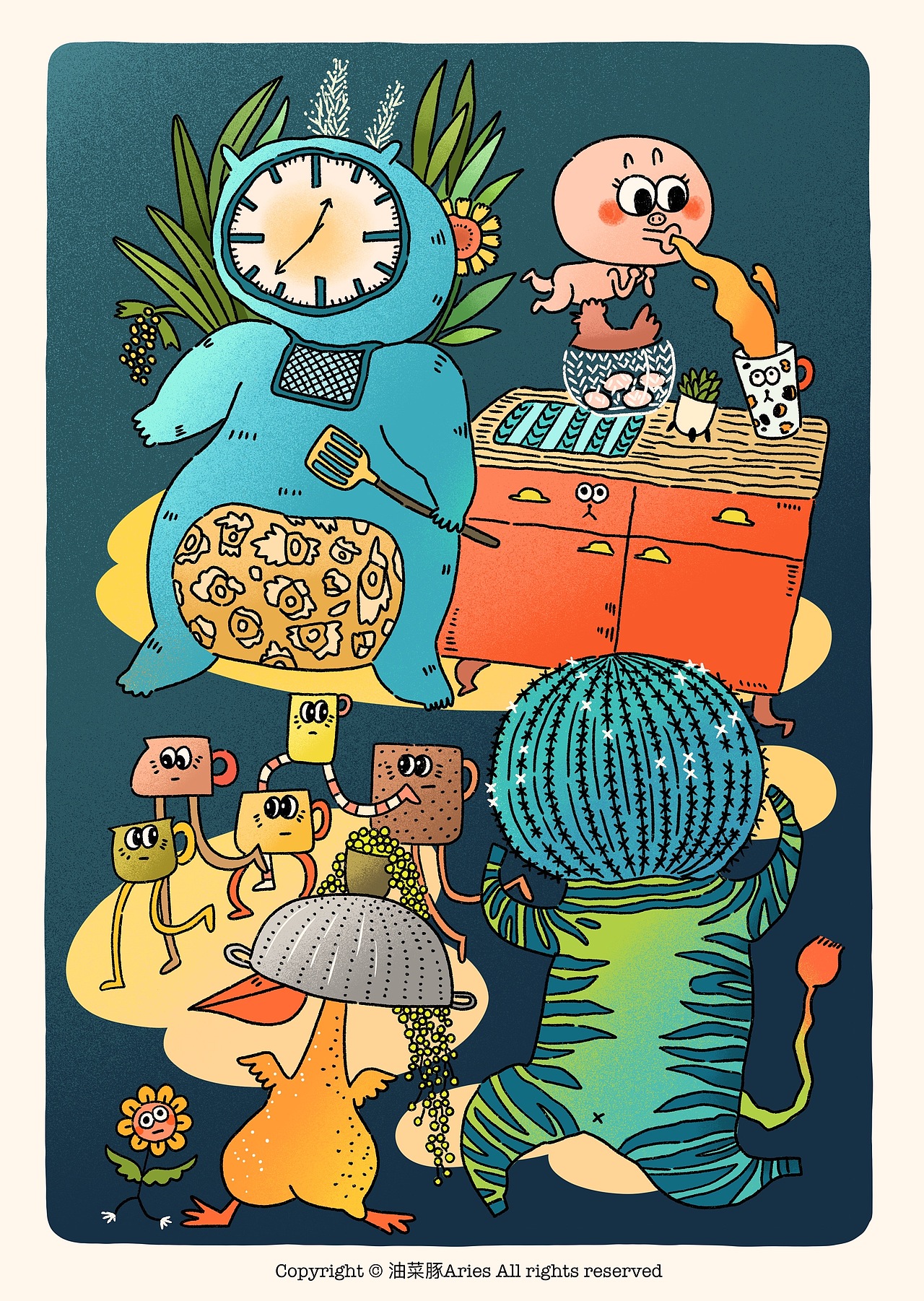 油菜豚脑洞大开系列第①弹（图ZMzEzNDIxMjAw） - 儿童插画 - 站酷设计师油菜豚Aries原创素材 - 站酷ZCOOL