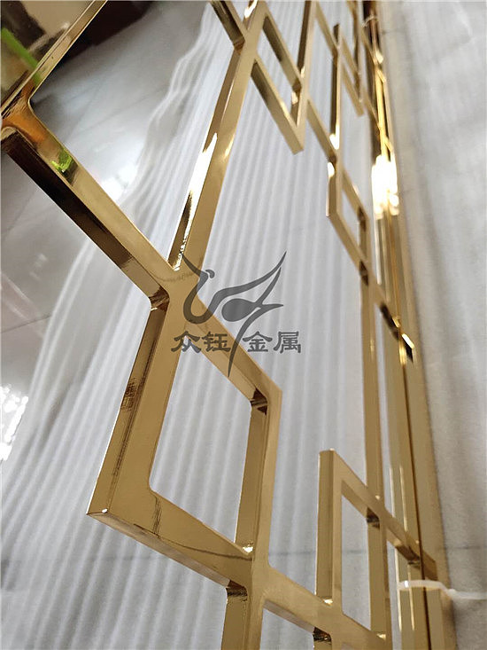 简单中式铝艺雕刻镂空屏风隔断