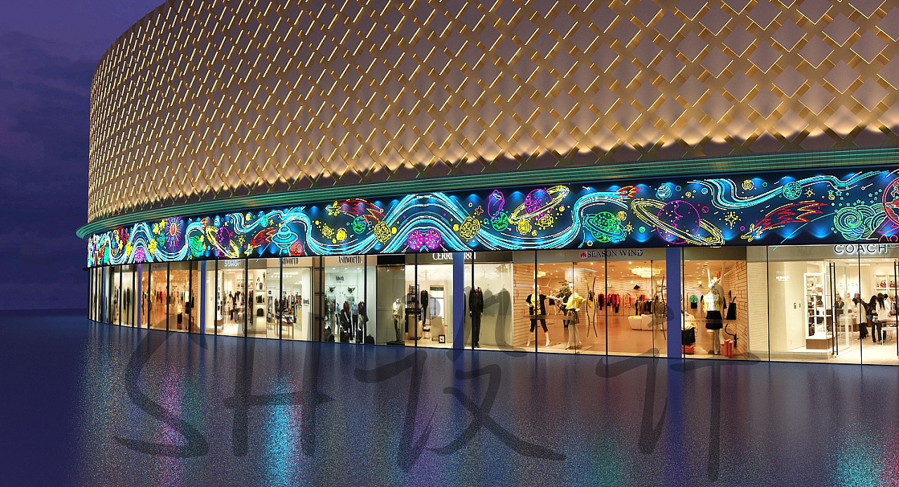 尧都万达商场幕墙亮化设计|空间|展陈设计|sh设计 - 原创作品 - 站酷