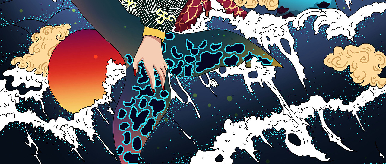 浮世绘恶人鱼（图ZODM5NTYwNjA=） - 商业插画 - 站酷设计师狸子菌原创素材 - 站酷ZCOOL