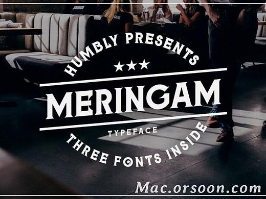Meringam复古风格的徽章设计字体