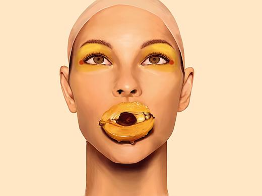 手绘，插画，练习，桃子