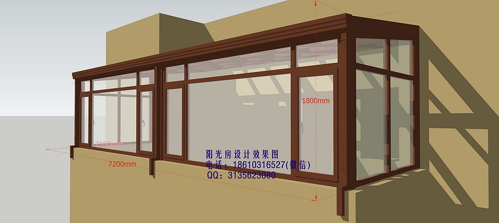 D6416露台阳光房设计效果图--简