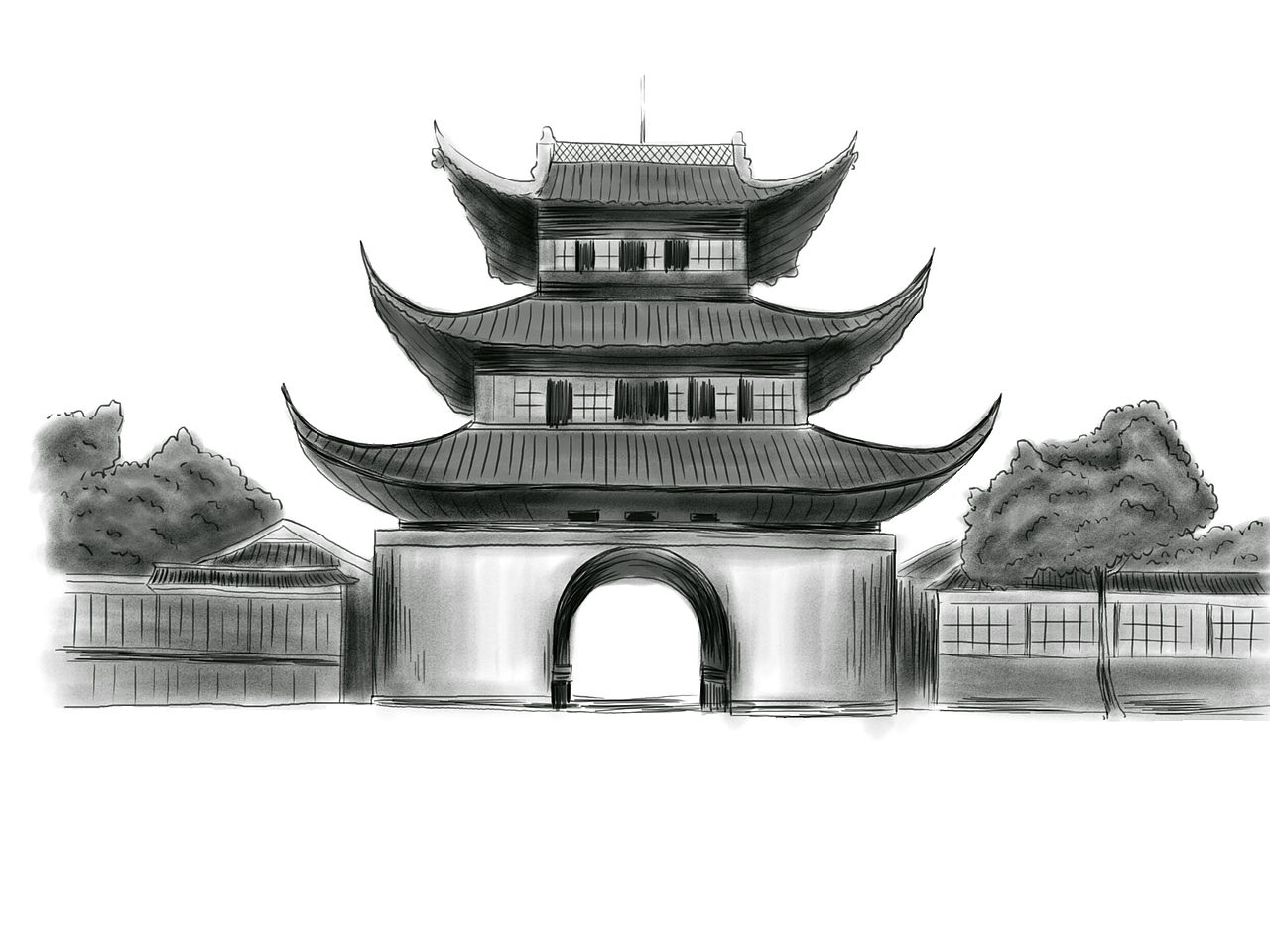 老南京建筑（图ZODUyNDA3NjA=） - 创作习作 - 站酷设计师猫翅膀原创素材 - 站酷ZCOOL