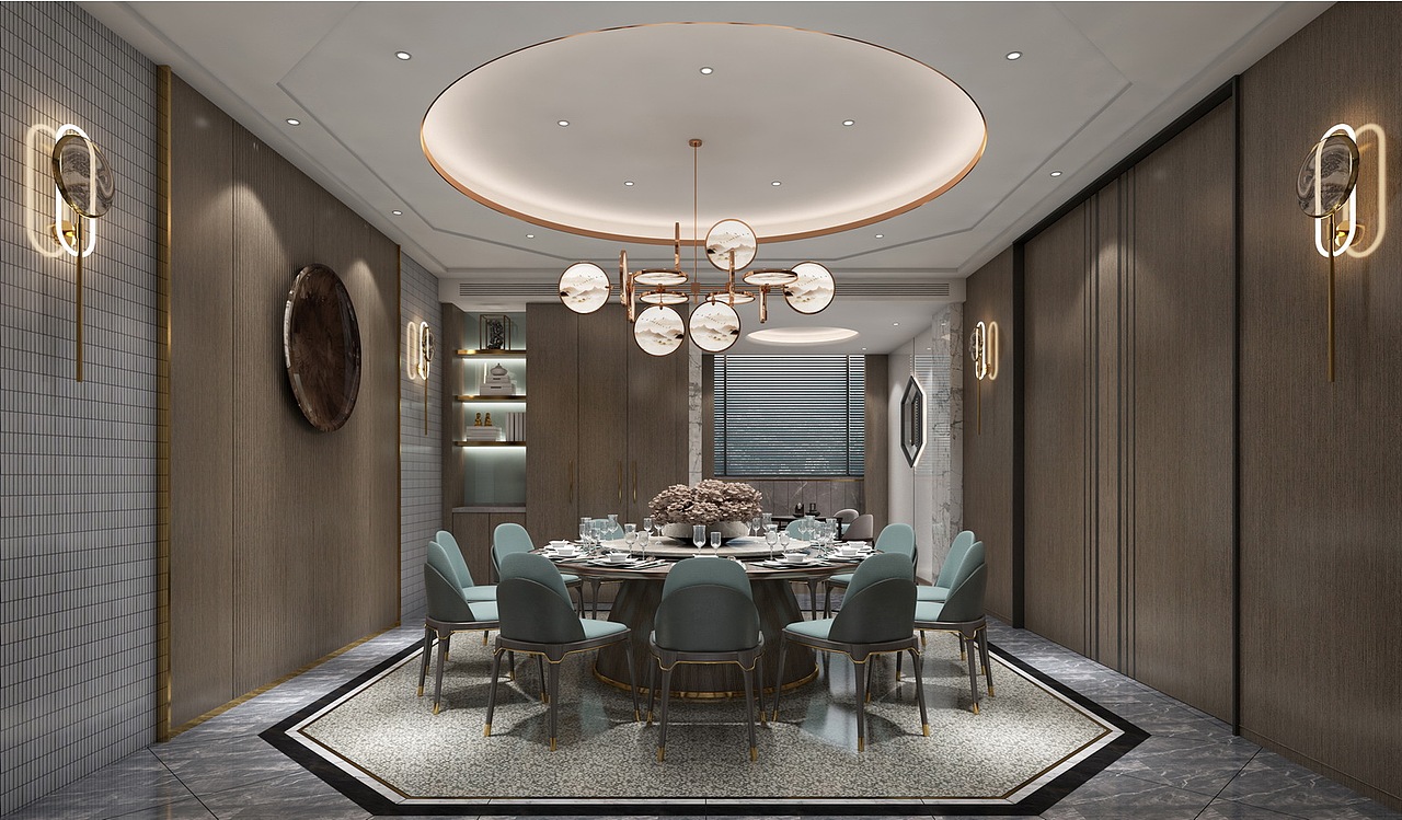 扬州淮扬菜大师作游园餐厅SU模型下载