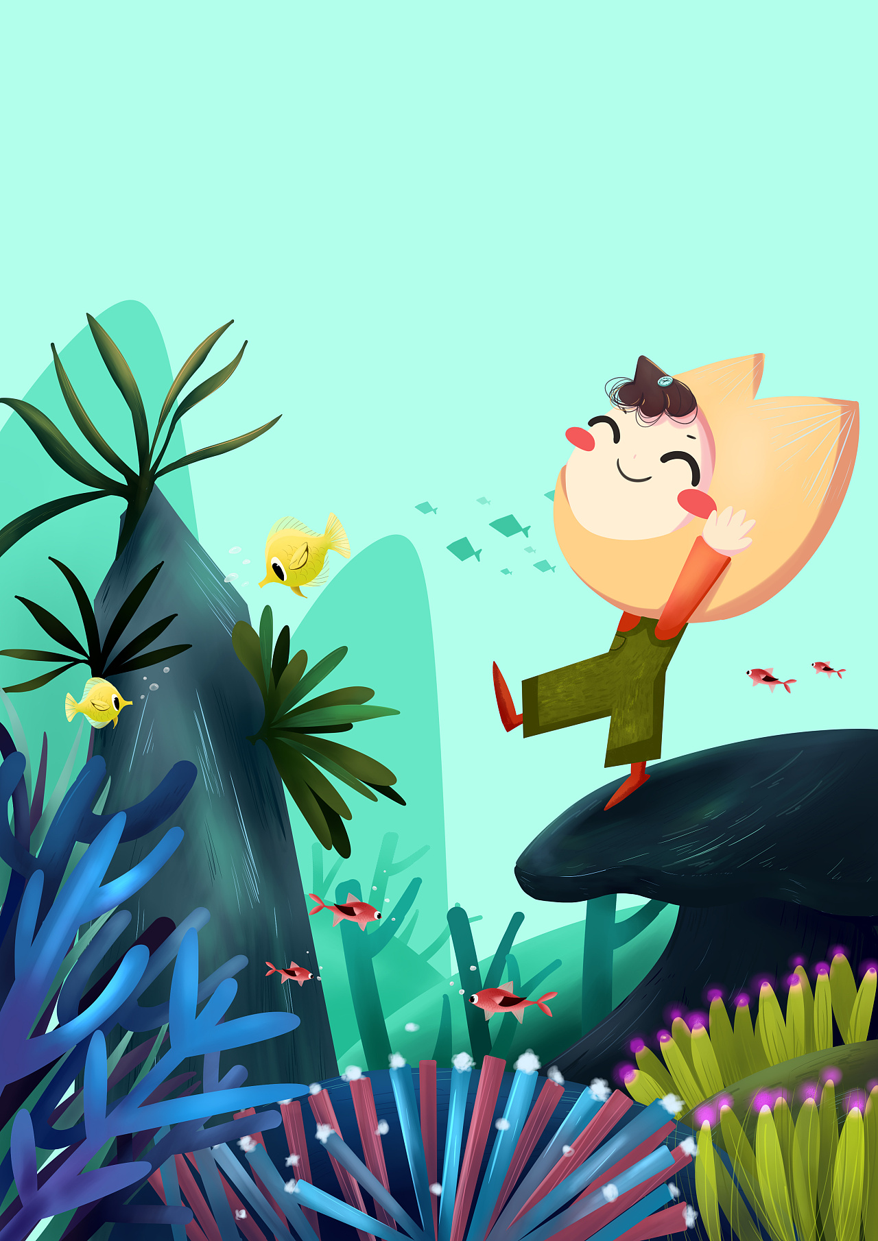 儿童教科书封面插画设计