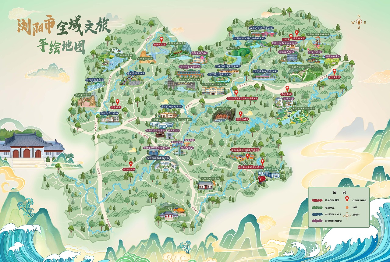 浏阳文旅手绘地图插画（图ZMzEyODc5NzU2） - 商业插画 - 站酷设计师爱画画的南溪原创素材 - 站酷ZCOOL