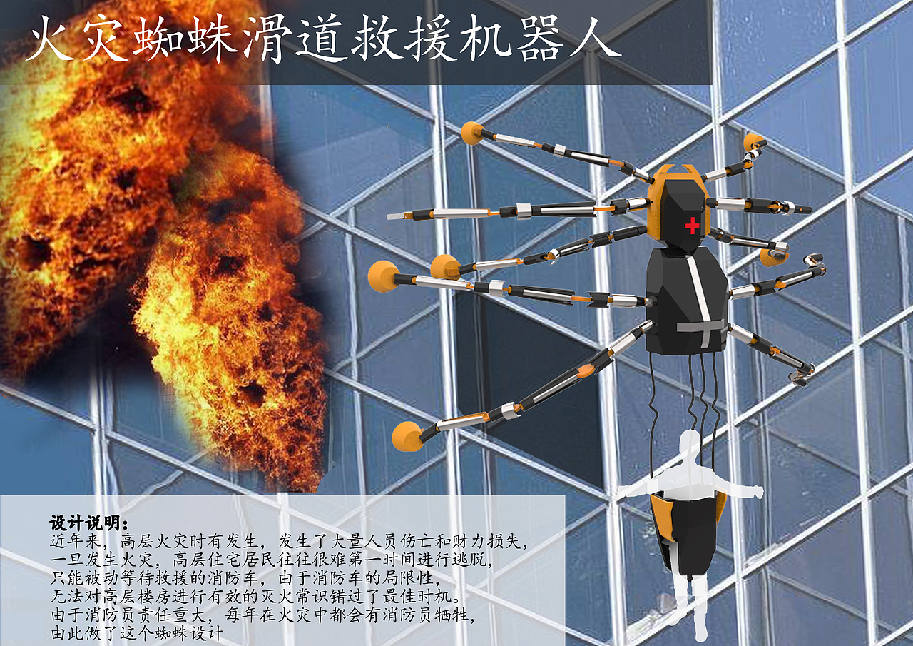 火灾蜘蛛滑道救援机器人（图ZMTk3MjQ4NDM2） - 工业用品/机械 - 站酷设计师呆呆的大雄原创素材 - 站酷ZCOOL