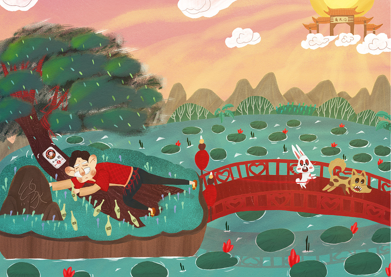 《姻缘树》（图ZMjI4MDExMzM2） - 儿童插画 - 站酷设计师顾半源原创素材 - 站酷ZCOOL