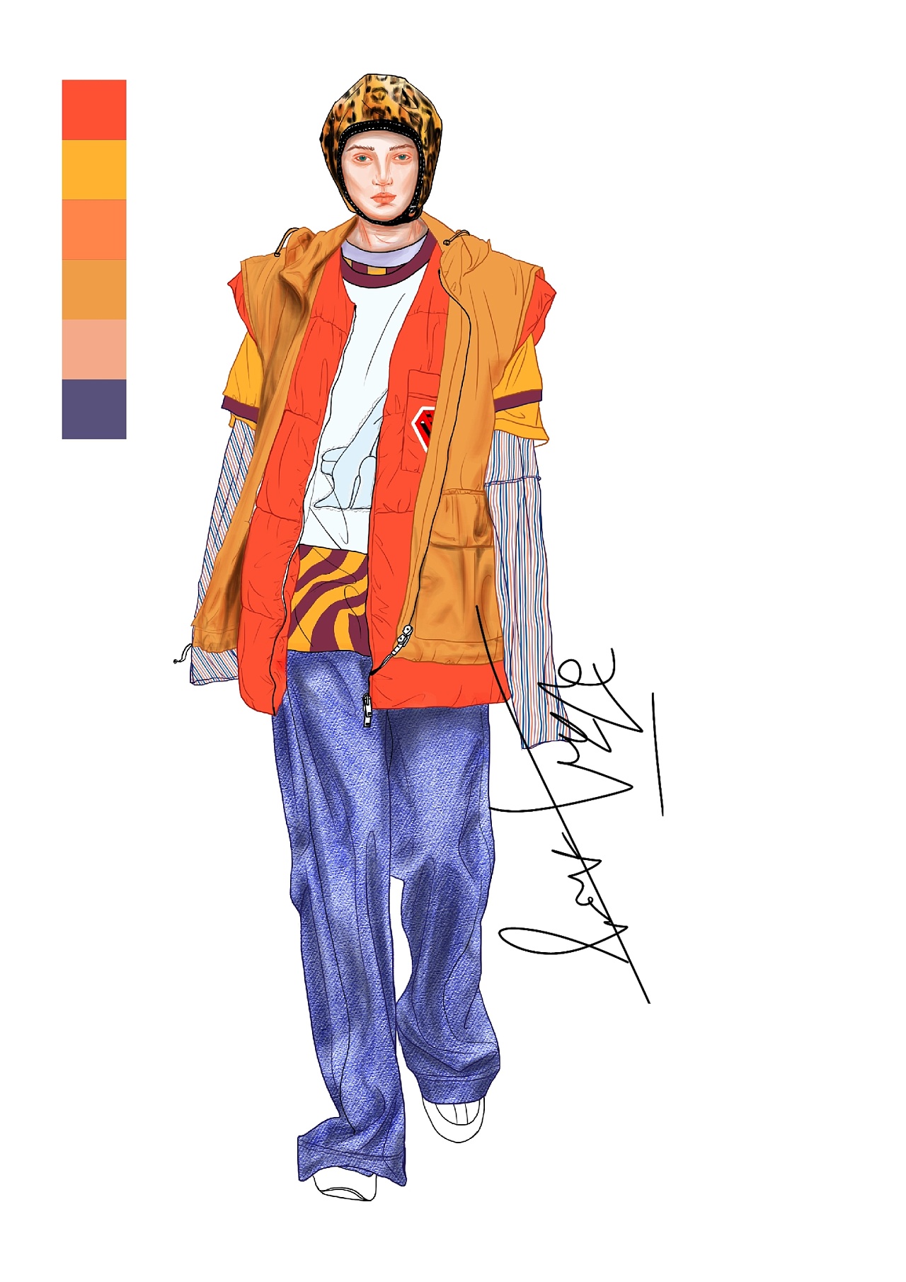 ps板绘时装效果图|服装|休闲/流行服饰|八尾鱼儿 - 原创作品 - 站酷