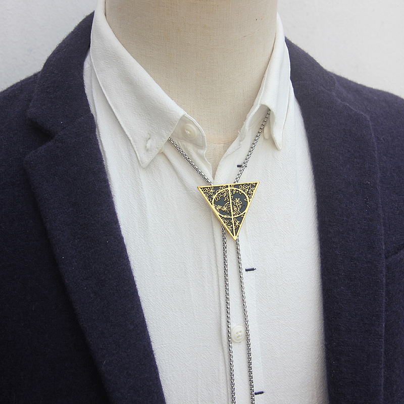 原创设计三角形暗黑潮配饰波洛领带bolo tie创意绳领带