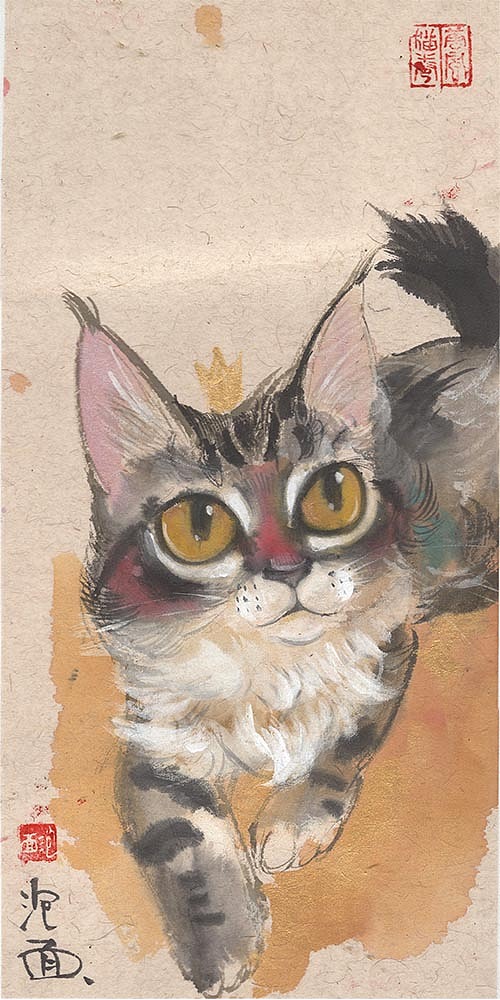 水墨猫咪随笔（图ZOTc3NDA3NDg=） - 绘画 - 站酷设计师还是一碗泡面原创素材 - 站酷ZCOOL