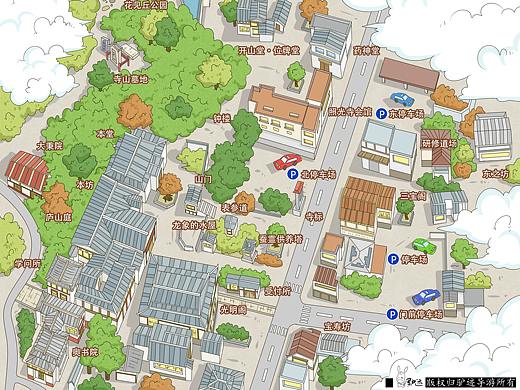 瑠璃院照光寺 手绘地图