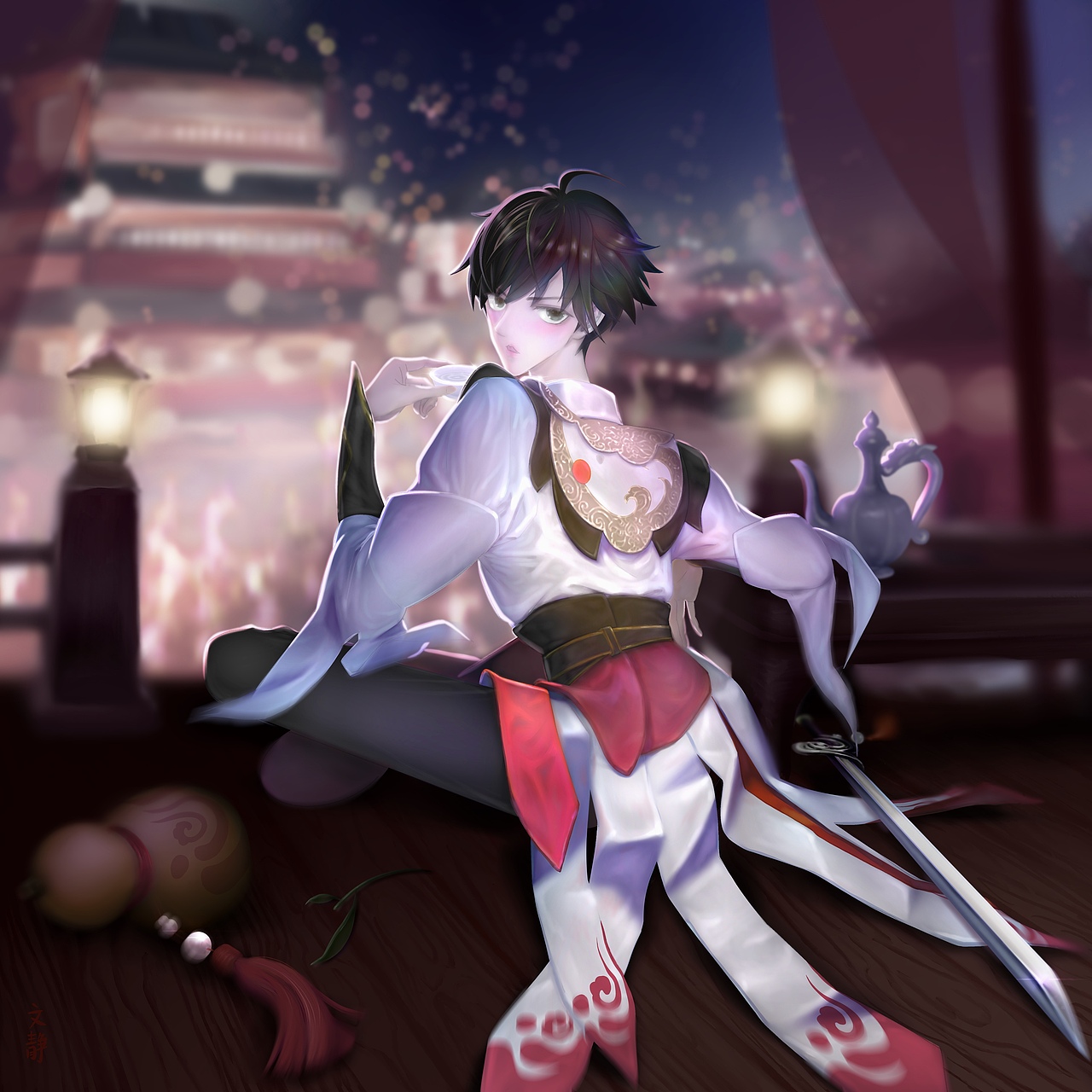 王者荣耀同人插画李白