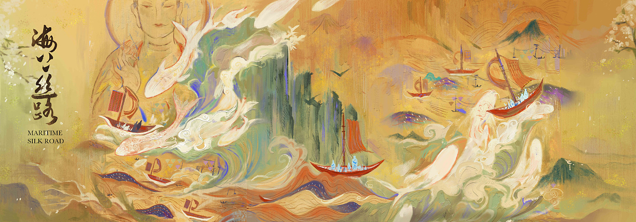 《海上丝路》（图ZMjYyODc3NzQw） - 商业插画 - 站酷设计师老洋房Studio原创素材 - 站酷ZCOOL