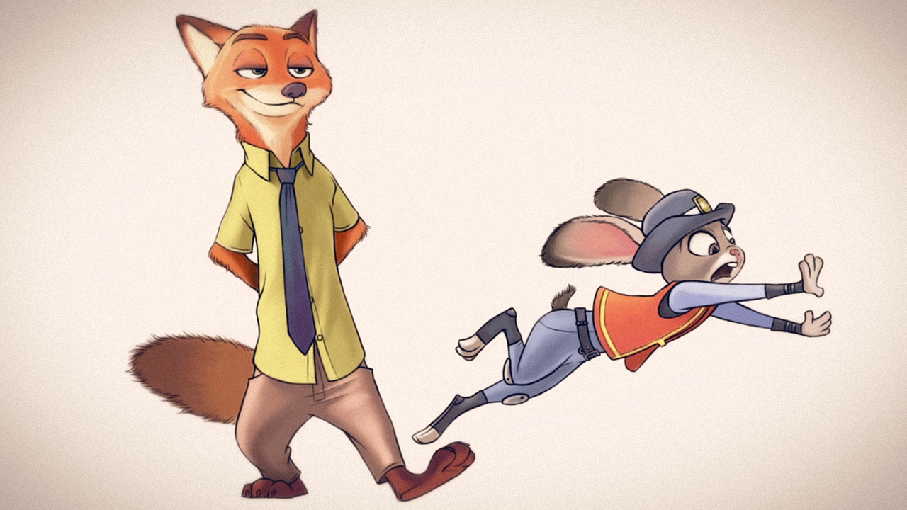 ps手绘教程:《疯狂动物城》nick & judy_野孩子涂鸦-站酷zcool
