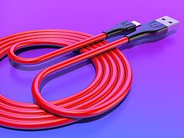 线建模渲染系列2-圈线数据线犀牛rhino建模keyshot渲染