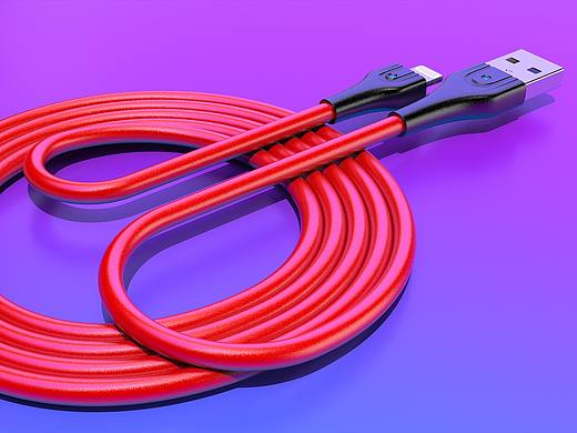 线建模渲染系列2-圈线数据线犀牛rhino建模keyshot渲染