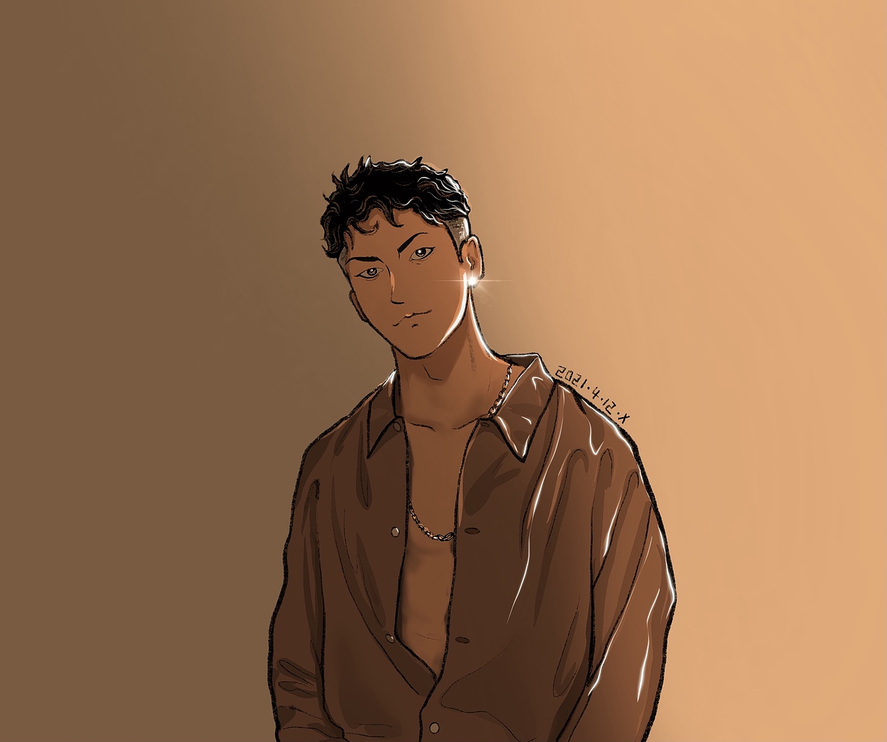 手绘夏日阳光男