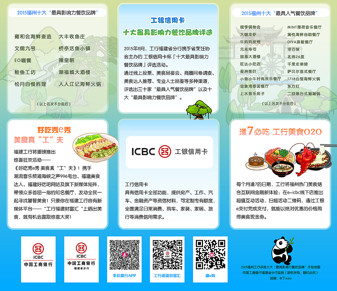 2015工行福州美食手绘地图（图ZNDExMTY3NTI=） - 商业插画 - 站酷设计师丁苏苏绘旅行原创素材 - 站酷ZCOOL