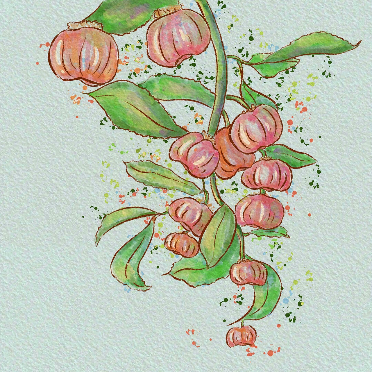 水彩植物（图ZMjczMzczMzI4） - 商业插画 - 站酷设计师也也丫原创素材 - 站酷ZCOOL