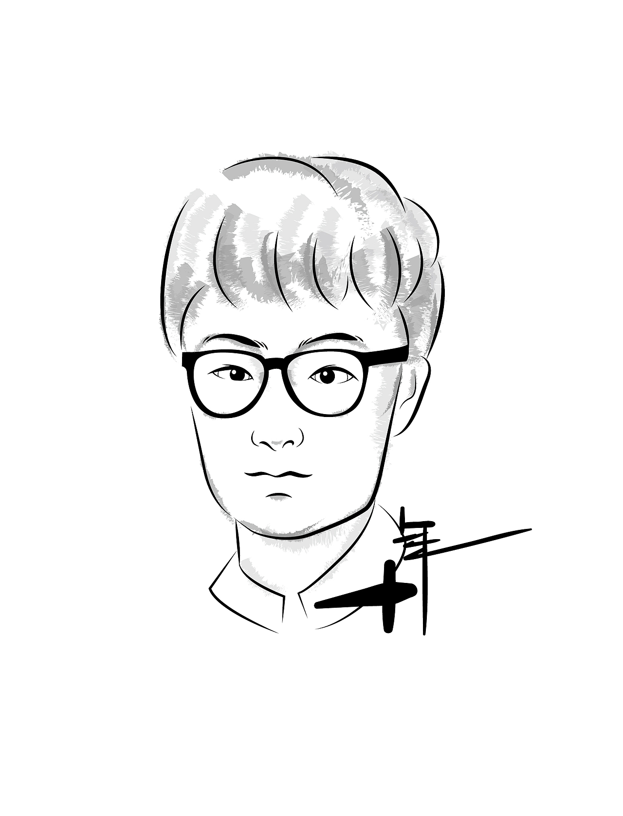 插画人像-AI笔刷无比强大。