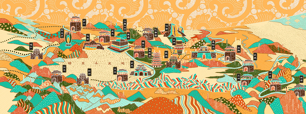 《丝绸之路》2016敦煌文博会动画宣传片（图ZNjAwODk1MTY=） - 商业插画 - 站酷设计师奇舫社原创素材 - 站酷ZCOOL