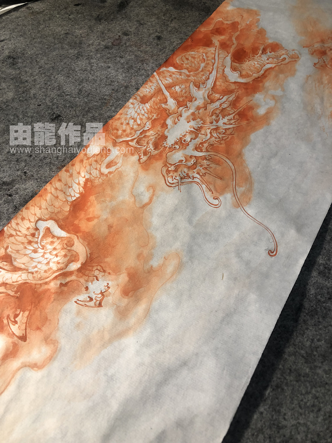 由龙作品《红龙图》画龙步骤（图ZMjg0NTk1NzA0） - 绘画 - 站酷设计师上海由龍工作室原创素材 - 站酷ZCOOL