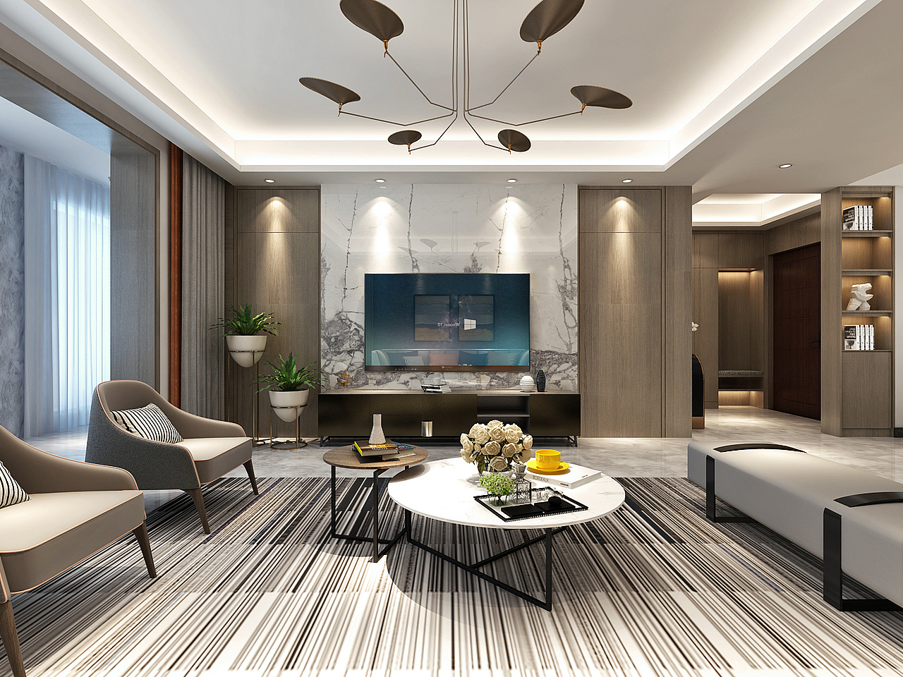 济南万泰装饰领秀城麓府190现代风格装修设计案例