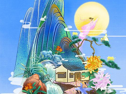 国风微缩场景嫦娥奔月