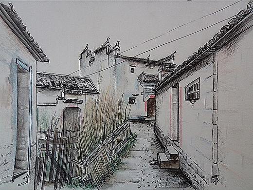 手绘 宏村