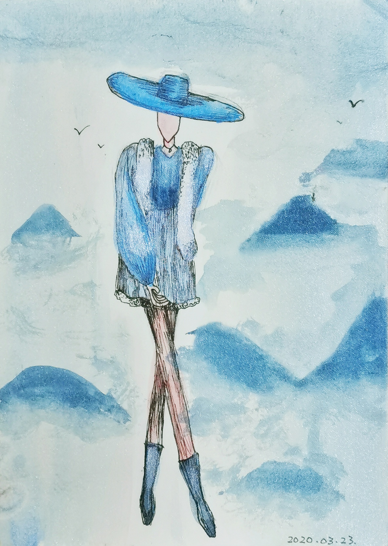 8岁小服装设计师的原创手绘