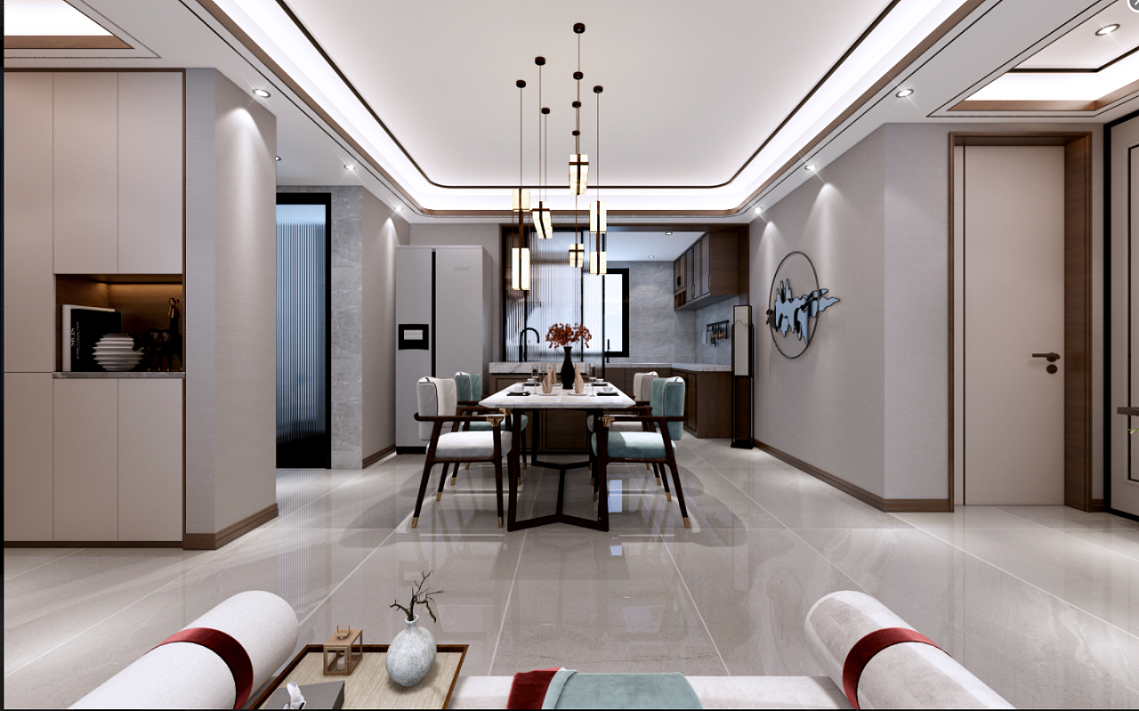 家装全屋效果图设计全景混搭型风格