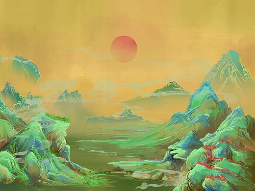 零点三五里江山图（个人主页-ZNTA5MDQyMjQ=） - 商业插画 - 站酷设计师谁悲失路之人原创素材 - 站酷ZCOOL