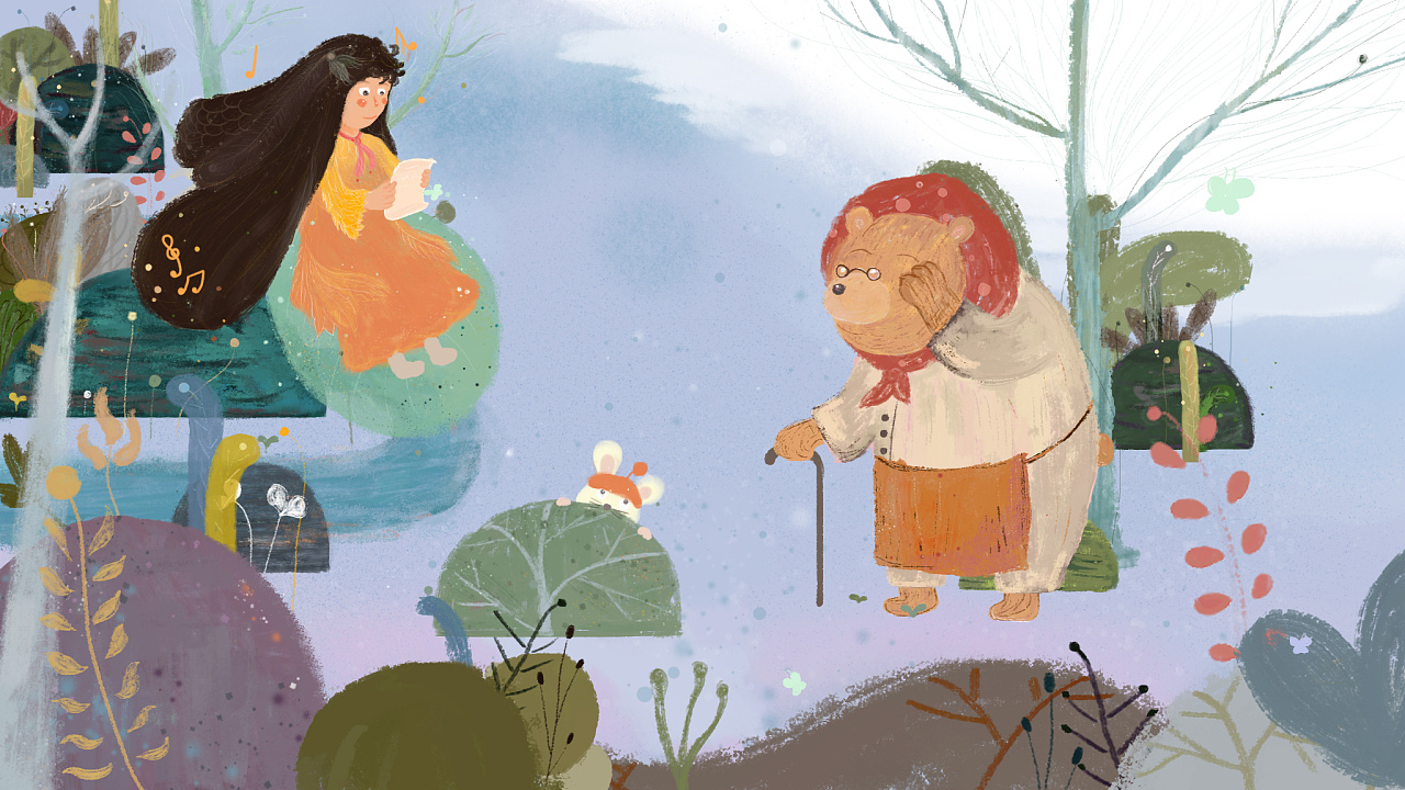 夜莺姑娘与熊奶奶|插画|儿童插画|飞想飞 - 原创作品 - 站酷 (zcool)