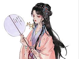 团扇侍女