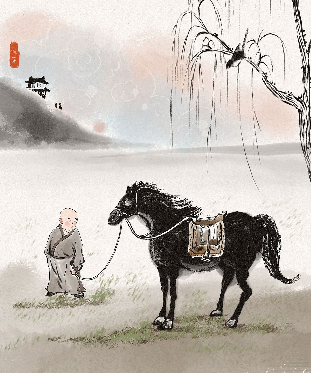 国风原创插画/马系列（图ZMzMyNTYzMDk2） - 绘本 - 站酷设计师熳里里原创素材 - 站酷ZCOOL