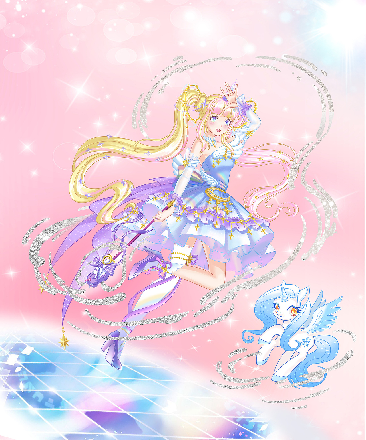 梦幻独角兽筑梦（图ZMjcwNDU2MDg0） - 商业插画 - 站酷设计师如梦暮原创素材 - 站酷ZCOOL