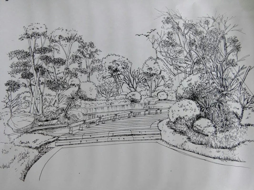 园林美术绘画作业图片